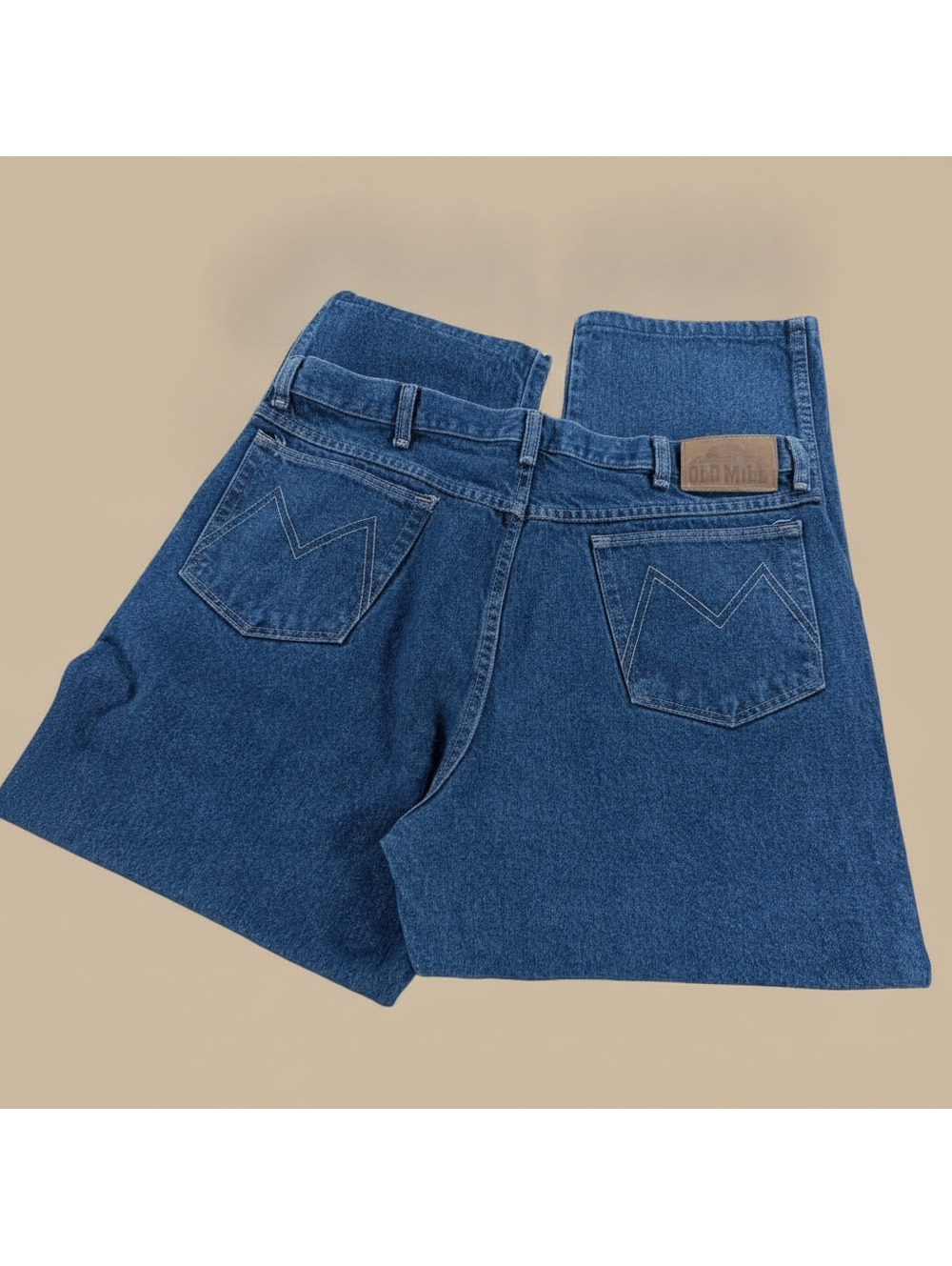Old Mill Tapered Jeans Mens 38x27 Dark Wash Denim Blue